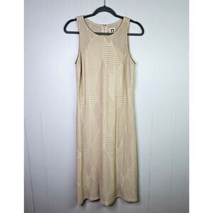 Anne Klein Beige Sleeveless Summer Beachy Vacation Dress Maxi Long Length 6